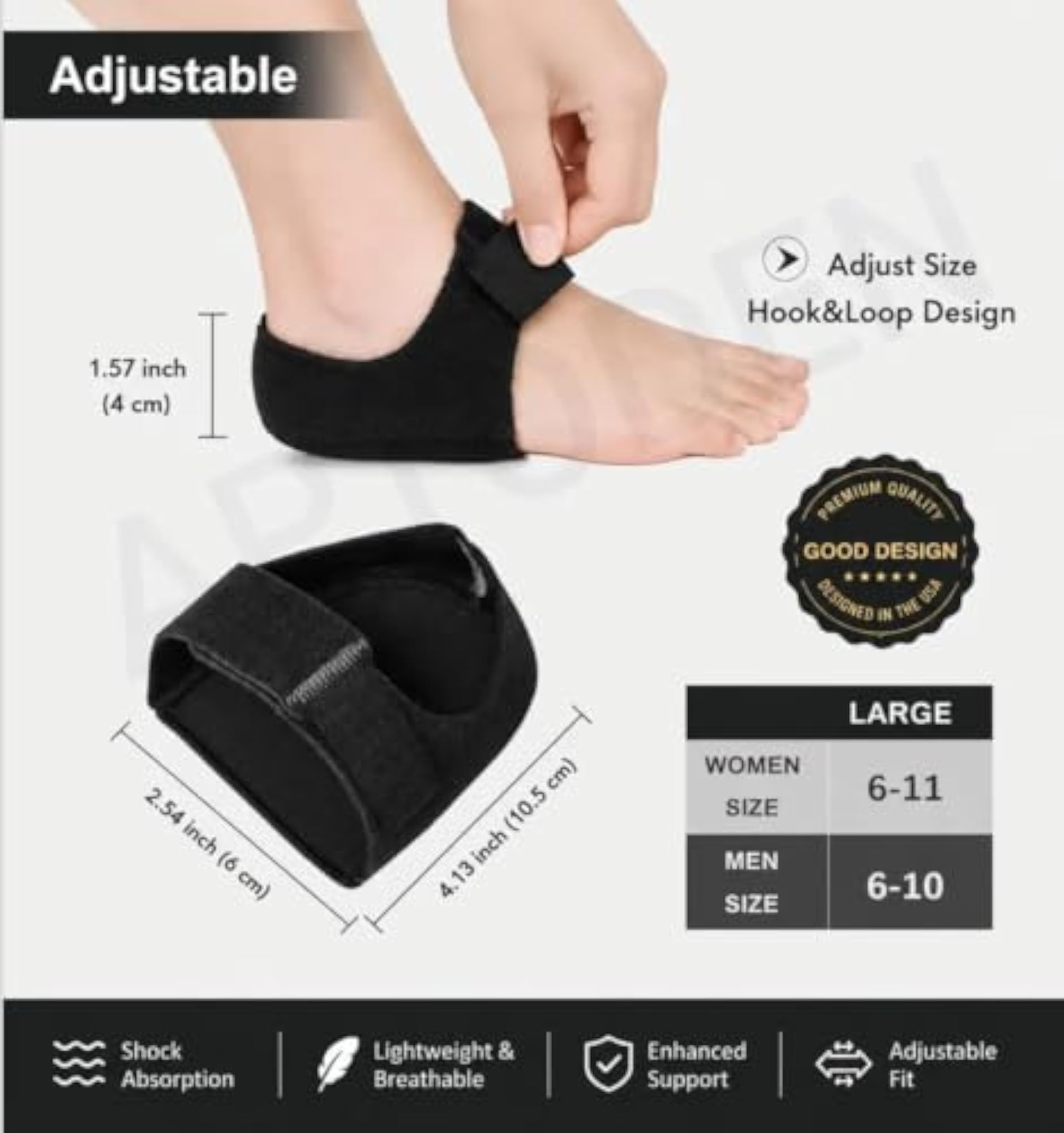 Gel Heel Cups Silicon Heel Pad for Heel Ankle Pain